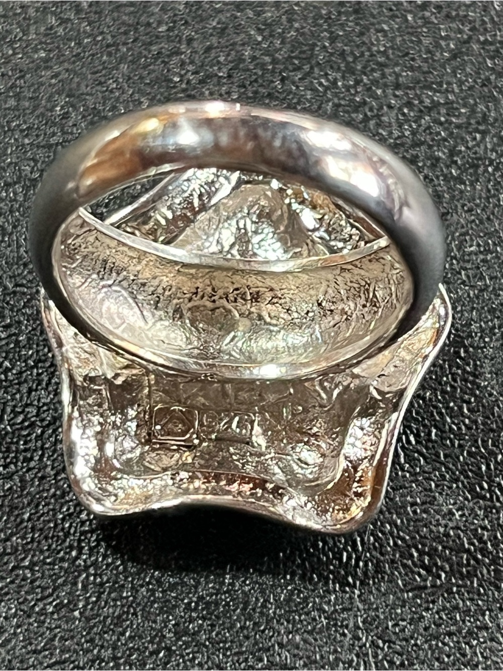 Sterling Silver Star Ring with yellow brushed center star. 925. Sz 7. - Picture 7 of 9